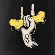 Rocková ruka kost a oko