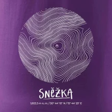 Sněžka - vrstevnice v kruhu