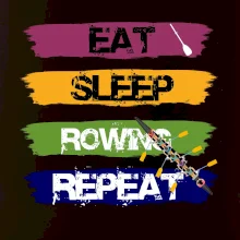 Eat sleep rowing repeat barevné