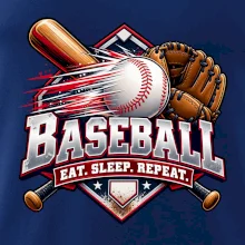 Baseballová pálka s rukavicí eat sleep repeat