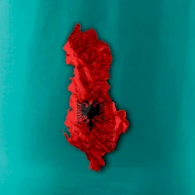 Mapa Albánie reliéf hor