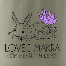 Lovec makra nahožábrý mořský plž s fialovými žábrami
