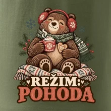 Rodinná vánoční trička - Režim pohoda zimní medvědice máma