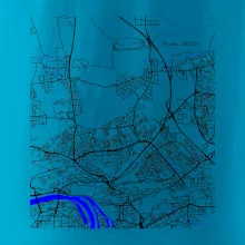 Praha 18200 - Mapa s vodními toky