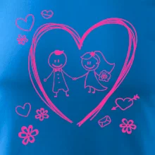 Svatba - kreslené srdce