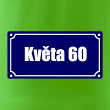 Jméno a věk - uliční cedule - modrá