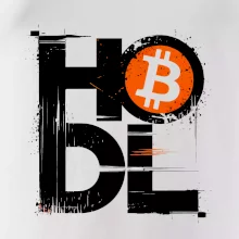Hodl velký nápis a logo BTC
