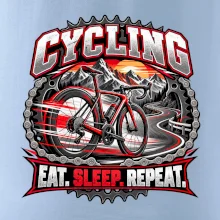 Cyklistické kolo mezi horami eat sleep repeat