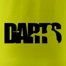 Darts - nápis se šipkařem