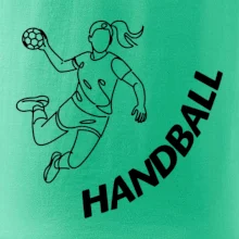 Handball nápis šikmo  - holka