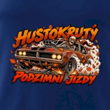 Kostlivec v rezavém bouráku na podzimní jízdě