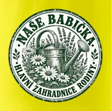 Naše babička hlavní zahradnice rodiny vintage konev