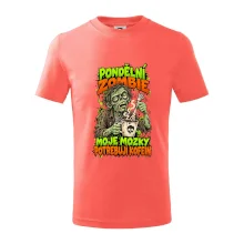Pondělní zombie míchá kávu kostěnou rukou