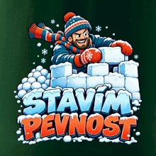 Rodinná vánoční trička - Stavím pevnost táta sněhová bitva
