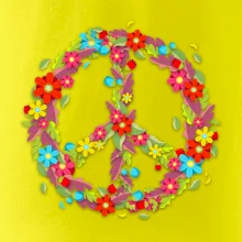 Peace symbol červené květiny