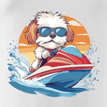 Bišonek na vodním skútru