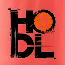 Hodl velký nápis a logo BTC