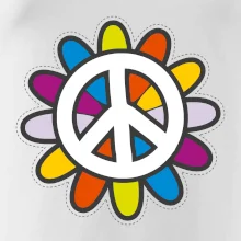 Peace symbol s kreslenou květinou