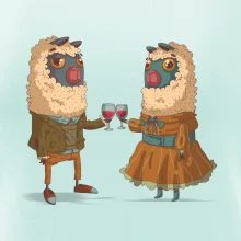 Alpaky s vínem pár