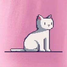 Kočka bílá pixel