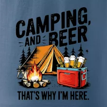 Černý nápis nápis Camping and beer