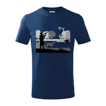 Lovec a ohař v lese