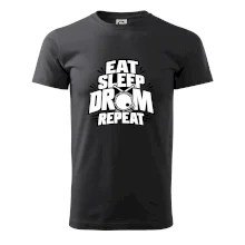Eat sleep drum repeat - minimalistický bubenický slogan
