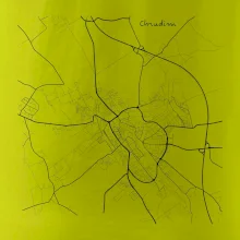 Černobílá mapa Chrudim