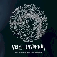 Velký Javorník - vrstevnice v kruhu