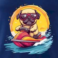 Mops na vodním skútru