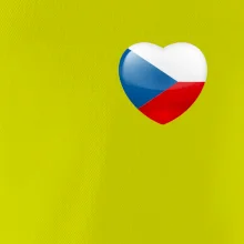 Česká vlajka srdce - pravé prso
