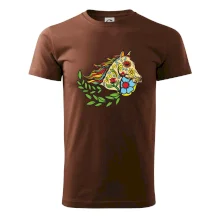 Kůň barevný s listy