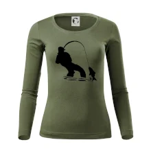 Rybář tahající rybu