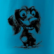 Černobílá karikatura jezevčík Černobílá karikatura jezevčík