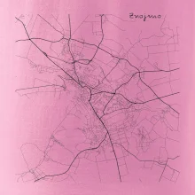 Černobílá mapa Znojmo