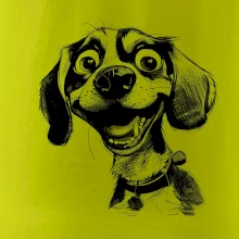 Černobílá karikatura bígl