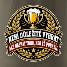 Není důležité vyhrát - pivní pohár a zlatý vavřín
