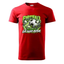 Fotbalový míč a stadion eat sleep repeat