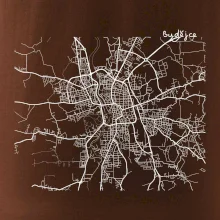 Mapy měst černobílé Budějce