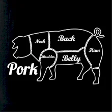 Prase nákres rozřezání