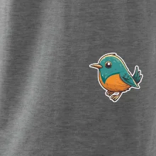 Ptáček kreslený na prsu