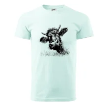 Černobílá karikatura černá kráva hlava