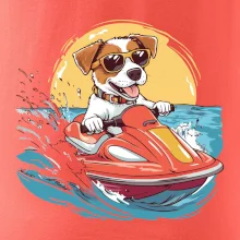 Jack russell teriér na vodním skútru