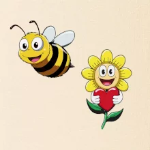 Parové triko - Včela a květina