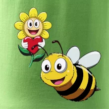 Parové triko - Včela a květina