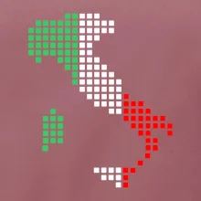 Itálie obrys vlajka