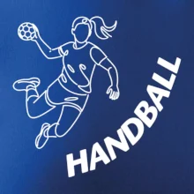 Handball nápis šikmo  - holka