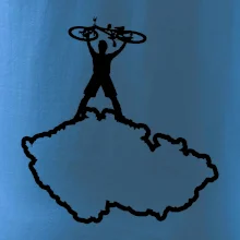 Mapa ČR - cyklista na prsou