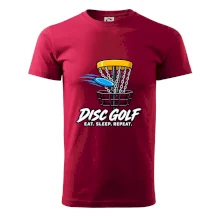 Discgolfový koš s letícím diskem eat sleep repeat