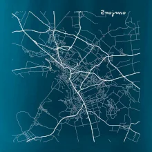 Černobílá mapa Znojmo